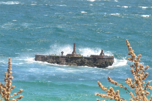 ruins seen peeking out of the water