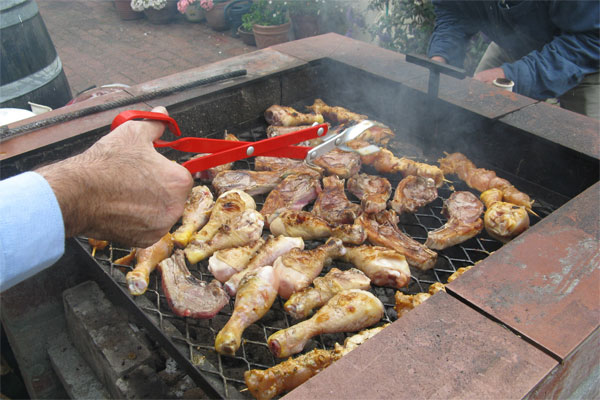 close up on Bobotie on a grill