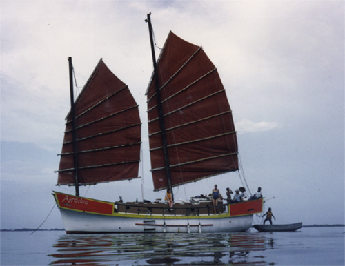 A traditional style ship in Aprodoo, Ghana.