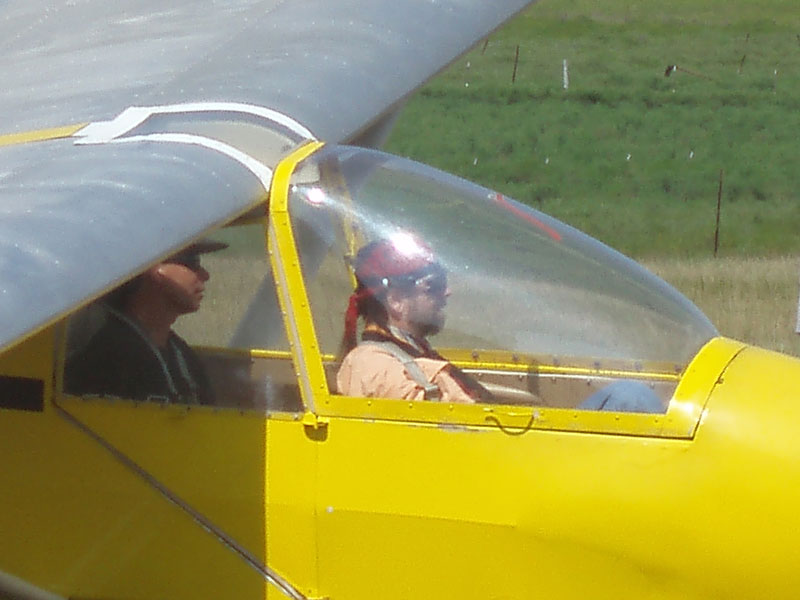 Gene in the cockpit of a sail plane