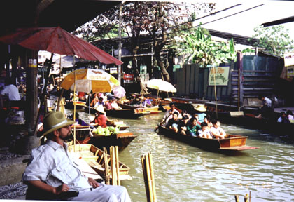 Floating street market in Thailand