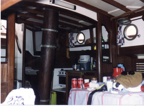 interior galley of the boat in Ghana, Africa.