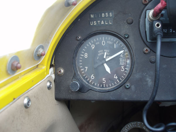A close up of the left side of a dashboard of a sail plane
