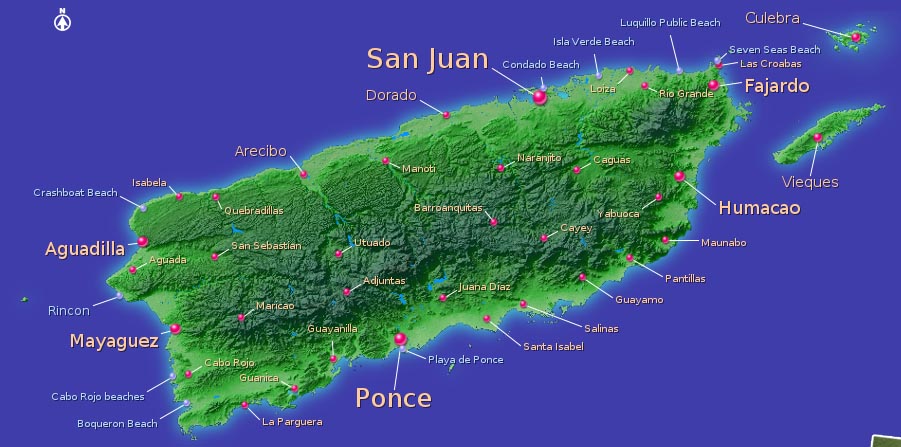 Map of Puerto Rico