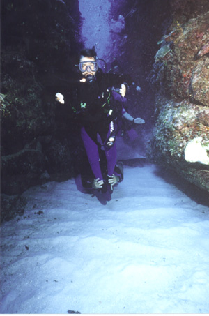 gene standing underwater