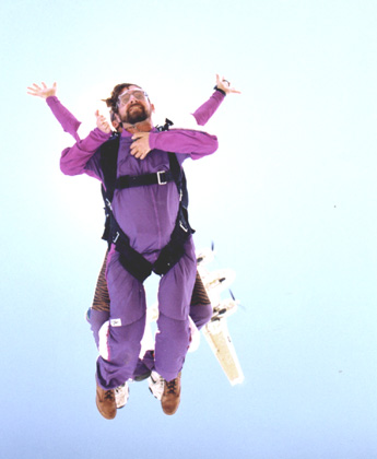 Gene tandem skydiving a view from below